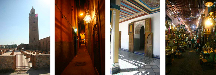 Mosquée et rues de Marrakech